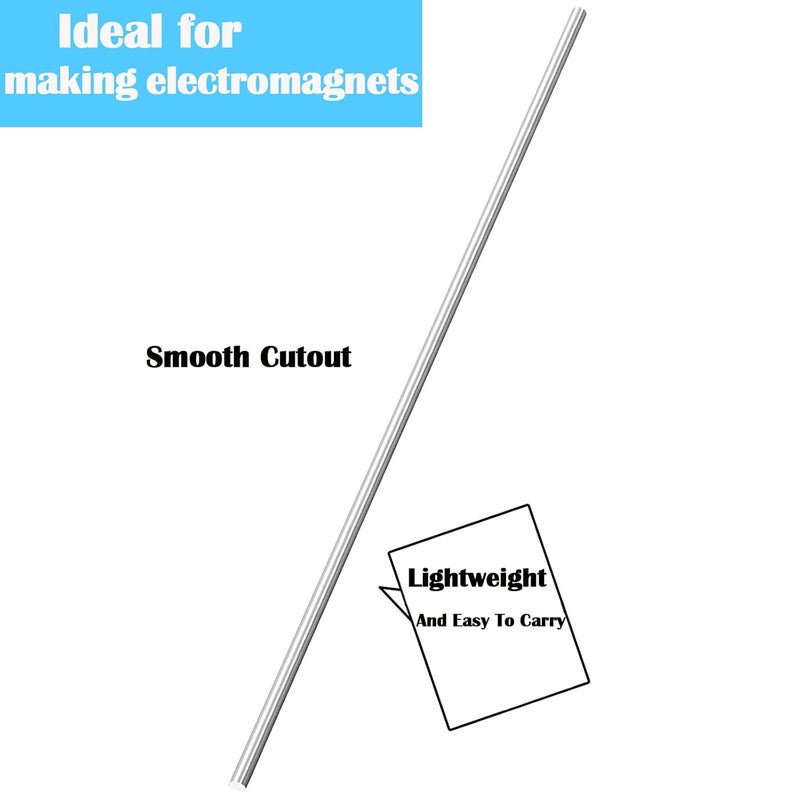 Tsmhisd Soft Iron Rod, High Pure Iron Rod, Ideal Core for Making Electromagnets, 0.19" Diameter, 7.9" Long - Image 4